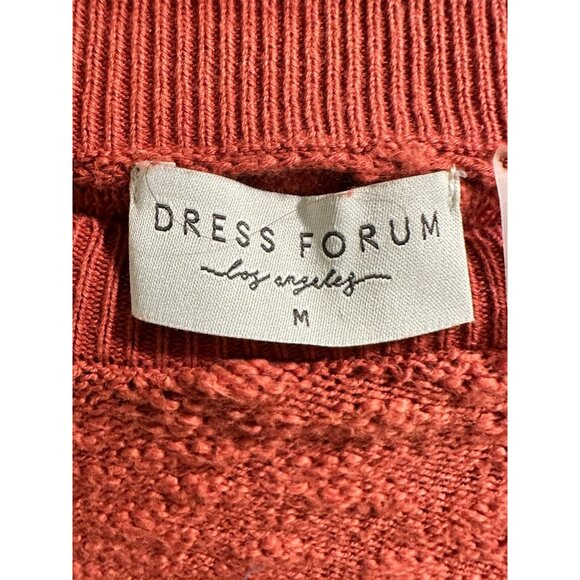✌️ 2/$40 ✌️ Rust Textured Sweater Medium By Dress Forum Long Sleeve - Picture 5 of 7